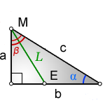 Биссектриса из острого угла прямоугольного треугольника