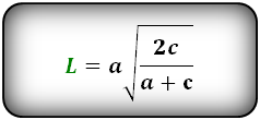 Формула биссектрисы из острого угла прямоугольного треугольника через катет и гипотенузу