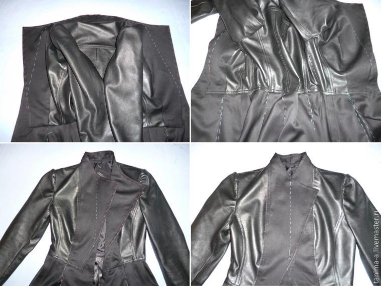 Преображение старой кожаной куртки в куртку с баской, фото № 33