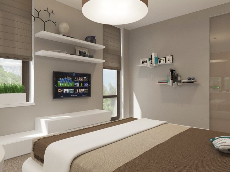 Стандарт установки телевизора на стену в спальне