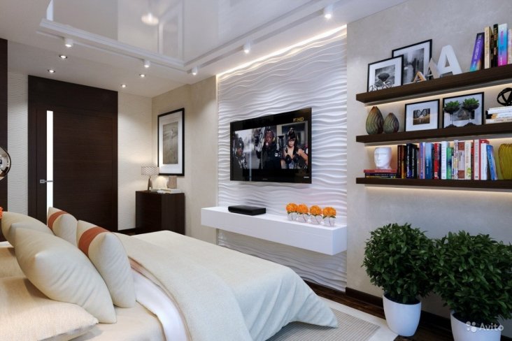 Стандарт установки телевизора на стену в спальне