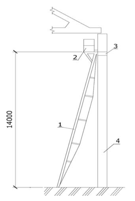 Монтажные лестницы с площадками с несущей конструкцией в виде шпренгеля 