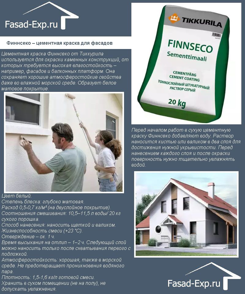 Финнсеко – цементная краска для фасадов