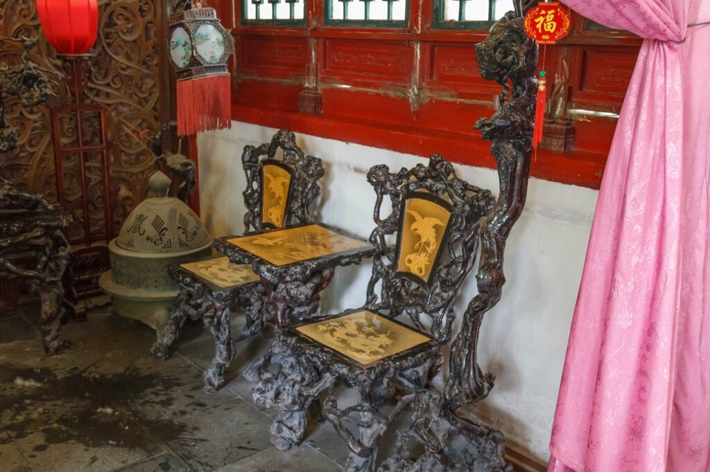Стол со стульями, китайский интерьер, китайская мебель
