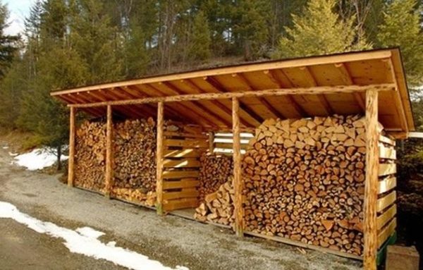Навес для хранения дров