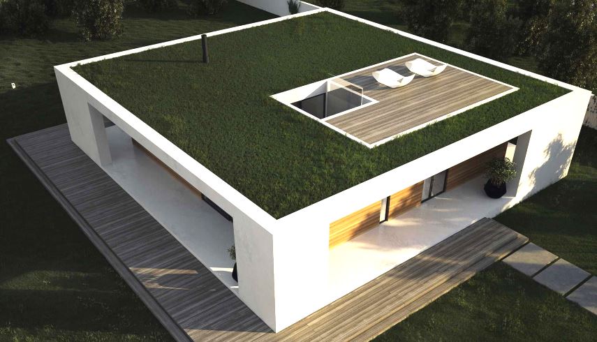 плоская крыша в стиле минимализм