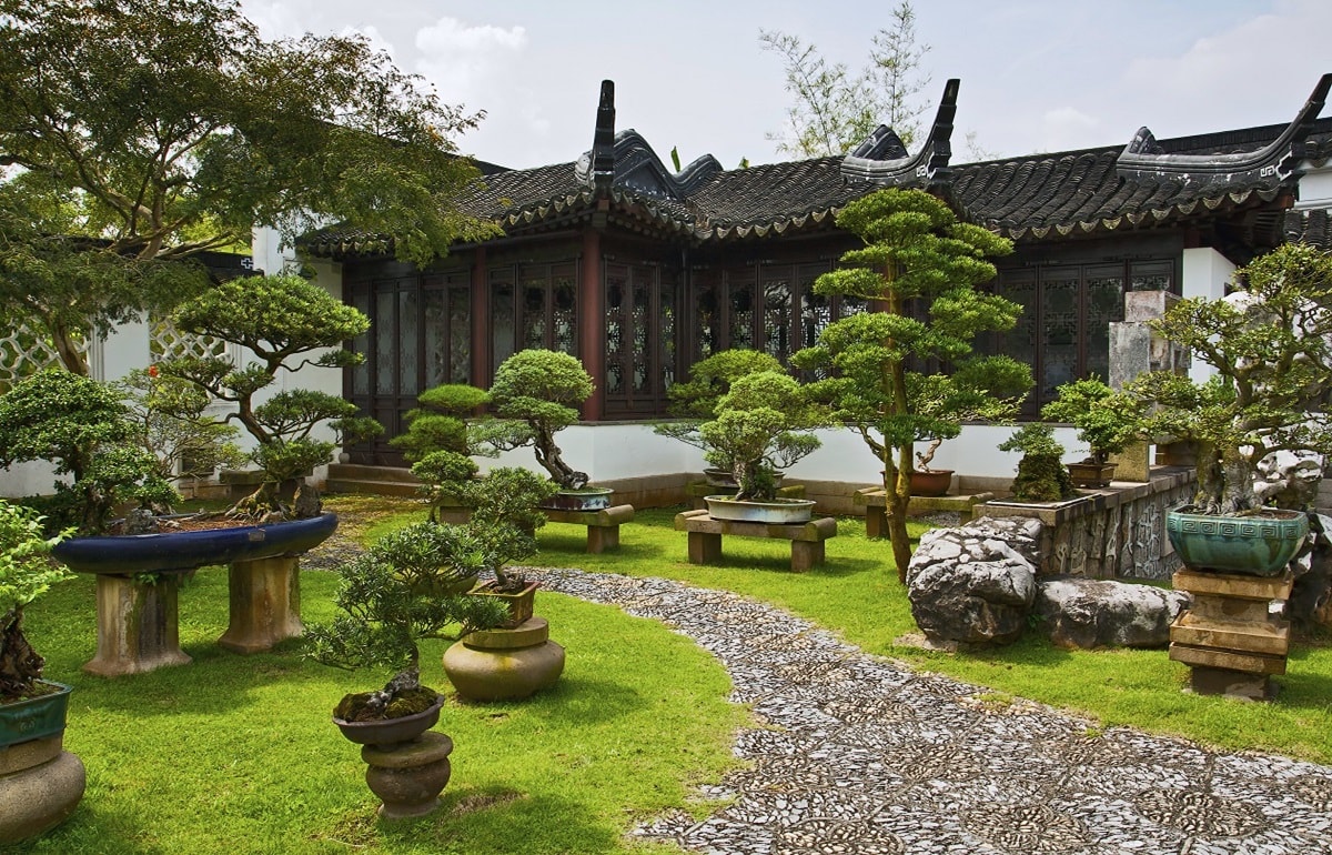 Бонсэки в китайском саду
