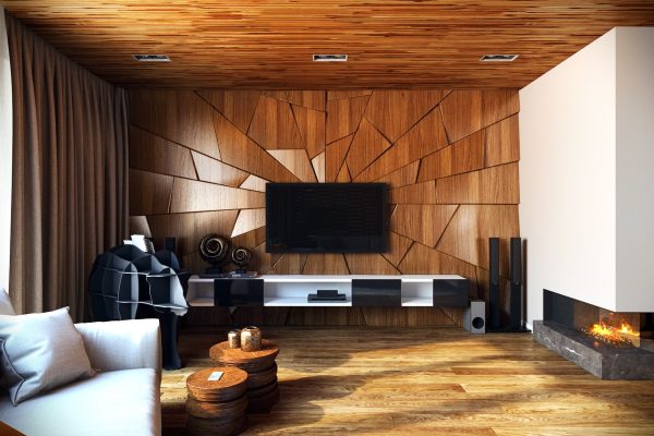 Фото интерьера с деревянными панелями
